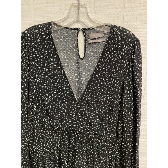 Urban Outfitters Black/White Floral Long-Sleeve Romper Size L - Picture 4 of 7